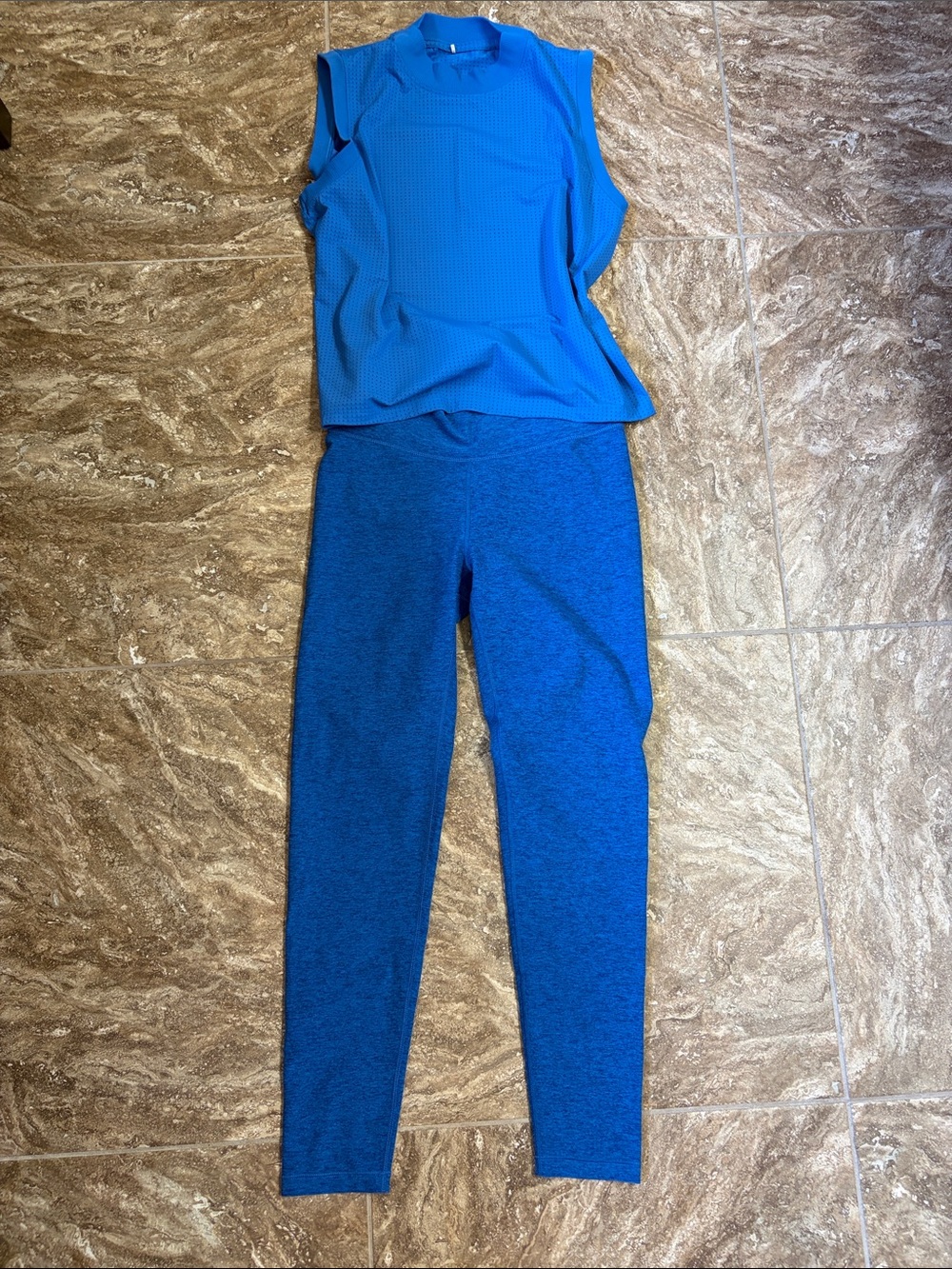 Women's Blue Calia Active Leggings & Sleeveless Top Set